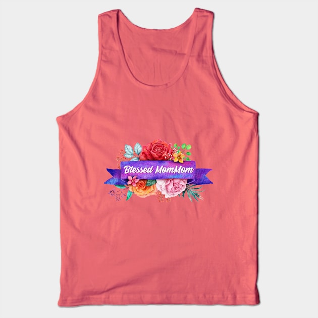 Blessed MomMom Design with Watercolor Roses Tank Top by g14u